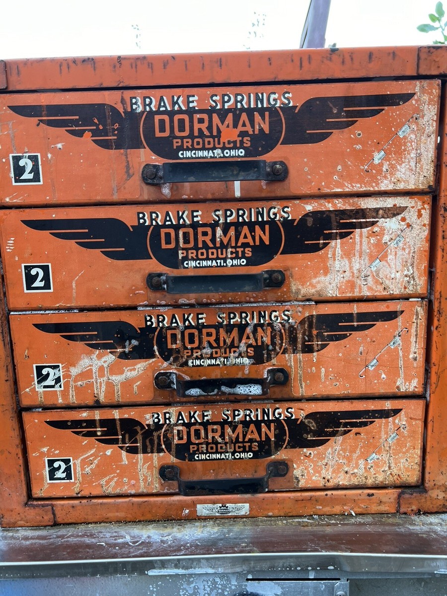 Vintage Dorman Products drawers Parts Cabinet Brake Springs 1950s