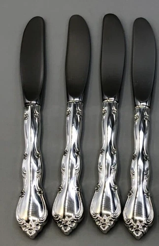 Rose Tiara by Gorham Sterling Silver set of 4 Butter Spreaders 6.5"