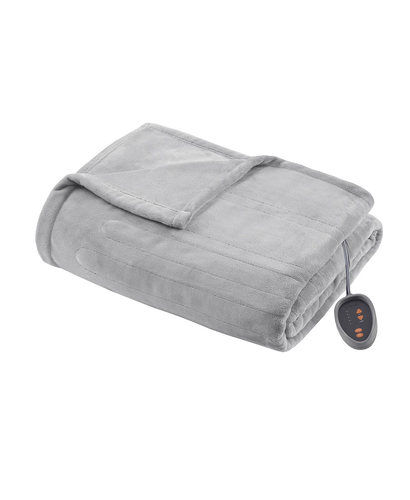Premier Comfort GREY Premium Plush Electric Heated Blanket, Queen - Picture 3 of 3