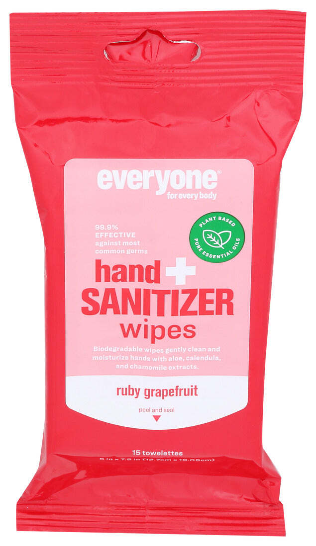 Все Рубинового Грейпфрута Каждый Дезинфицирующее Средство Для Рук Салфетки 15 Кт