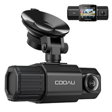 COOAU Front and Inside WiFi Dash Camera for Cars 1080P Built-in GPS Dash Cam