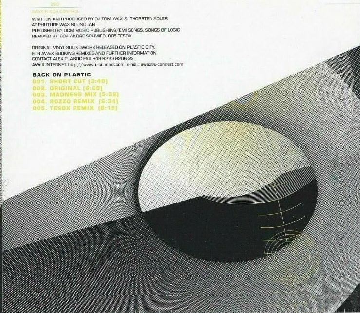 AWeX - Back On Plastic (5 Track Maxi CD)  - Bild 2 von 2