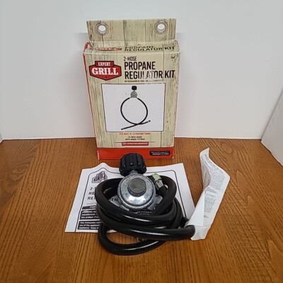 EXPERT GRILL 2-Hose Propane Regulator Kit 23-Inch Hoses With Brass Fittings 