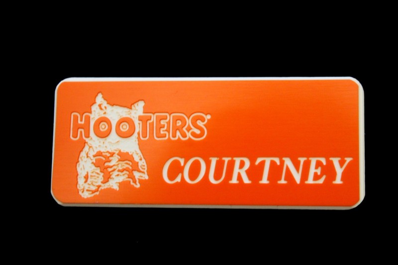 Hooters Uniform Courtney Name Tag Nametag Waitress Bartender Halloween costume
