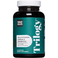 Vibrant Health Trilogy, Multivitamin + Omega3 + Probiotic, 60 Capsules