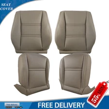 Fits 1990 to 1997 Toyota Land Cruiser - Driver Passenger Leather Seat Covers Tan