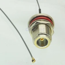 N female nut bulkhead to IPX U.FL female 1.37 cable pigtail 20cm