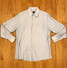 Vtg 90 s MANI Giorgio Armani Light Blue Dress Shirt Point Collar 16 34/35