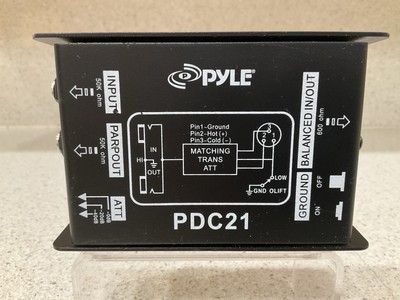 Pyle PDC21 Passive DI Box Direct Injection Audio Unit Guitar Bass 1/4 To XLR
