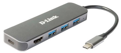 D-Link DUB-2333 D-Link DUB-2333  5-in-1 USB-C Hub mit HDMI/USB-PD retail