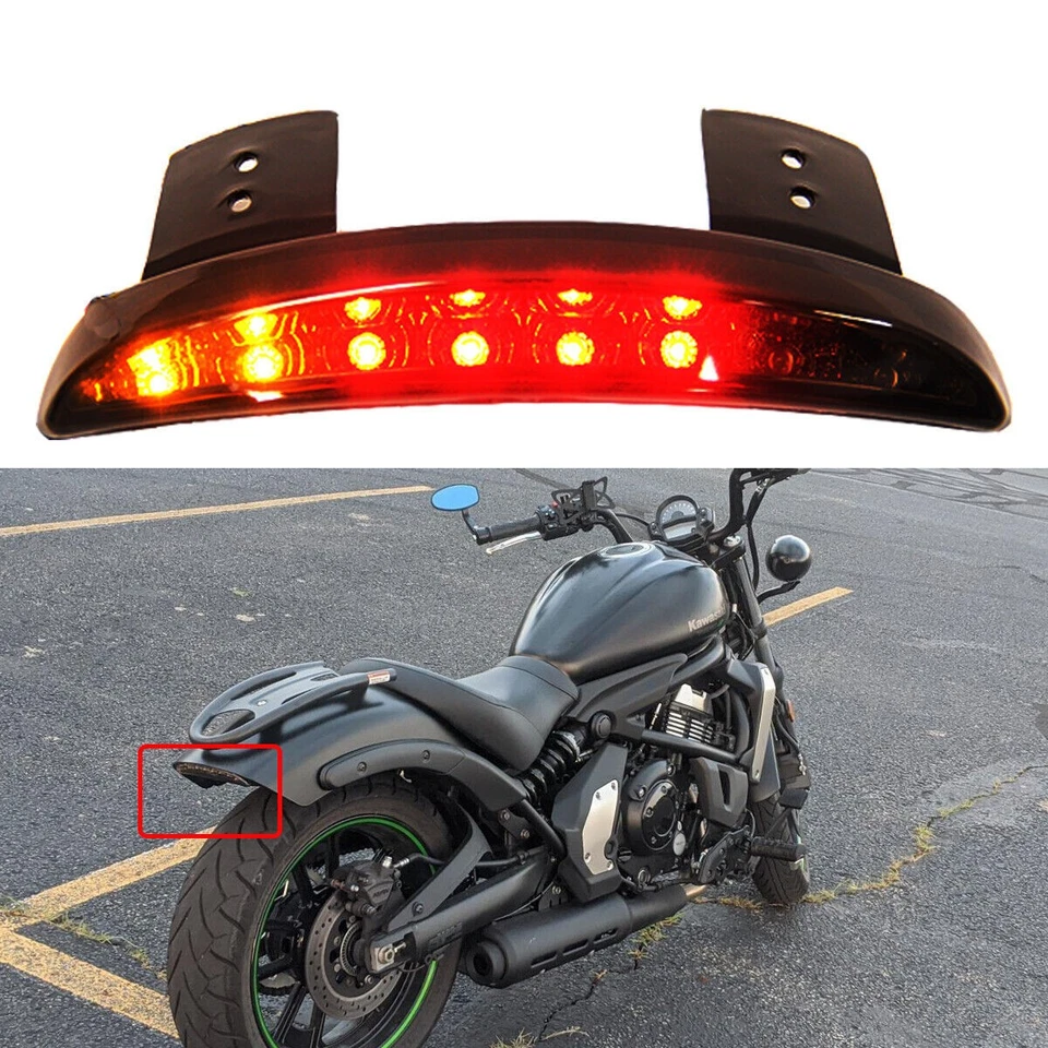 Motorcycle LED Rear Fender Edge Taillight w/ Turn for Kawasaki Vulcan S 650 1500 - Image 2 of 4