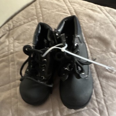 SmartFit Waterproof Black Bootie Lace-Up Unisex Kids Boots Size 6