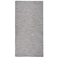 Outdoor-Teppich Flachgewebe 100X200 Cm Braun Und Blau