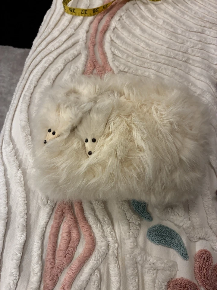 De Colección Niñas Blanco Piel Manguito Diadema Cuello Cartera “Mink” Teatro Disfraz Juego Foto 4 de 4