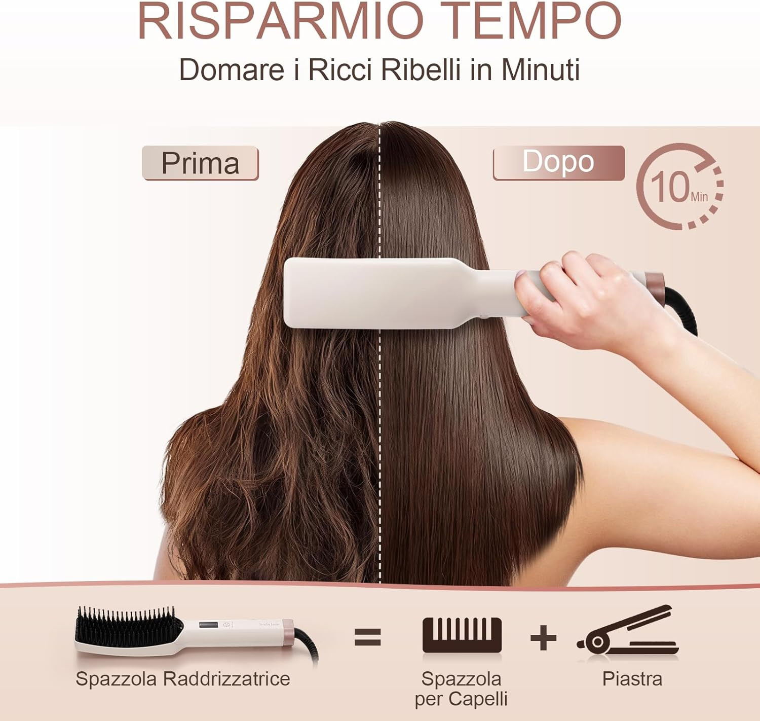 Spazzola Lisciante Professionale a Ioni per Ricci Ribelli e Crespi - 2