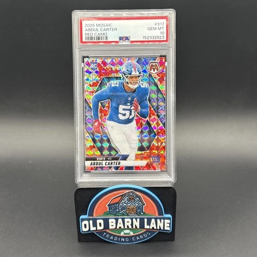 2025 Panini Mosaic Football Camo Red Abdul Carter #317 PSA 10