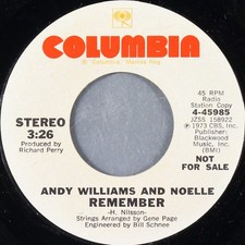 Andy Williams And Noelle - Remember (7") (Near Mint (NM or M-)) - 4256330646