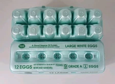 Lot of 20 Empty Egg Cartons 12 Large Slots Blue Styrofoam - Cleaned