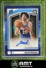 Jared McCain RC Auto 2024-25 Panini Donruss Optic Rated Rookie Purple 76ers