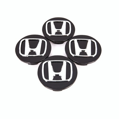 #ad Set of 4 Honda Black Wheel Rim Center Caps Chrome Logo 69MM 2.75 $14.94