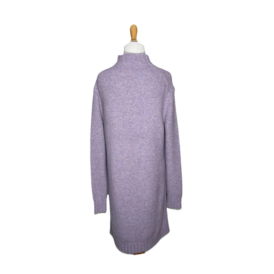 J. Vestido Suéter Crew Lavanda Púrpura Cuello Alto Manga Larga Mezcla Lana Talla Med Foto 2 de 4