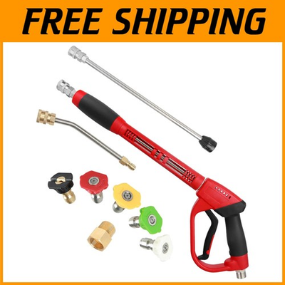 #ad Professional Pressure Washer Gun 5000 PSI Extension Wand $54.39