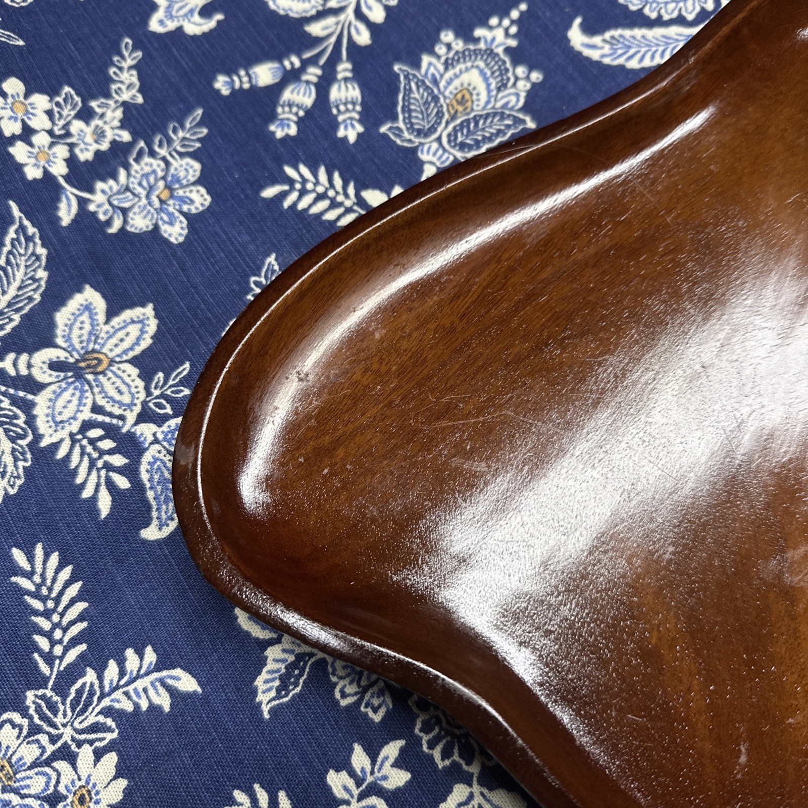 Vintage Mid Century Pear Shaped Caribcraft Mahogany Platter Art Deco #134