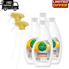 Seventh Generation Lemongrass Citrus Disinfecting Multi-Surface Cleaner 26 Oz X4