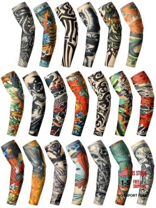 40 Pcs Cooling Arm Sleeves for Men Long Fingerless Arm Cover Anti Slip UV
