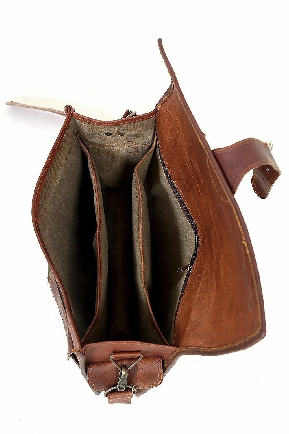 Borsa Messenger Vintage Da Uomo In Pelle Marrone Da Uomo A Tracolla Per - Foto 6