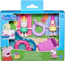 Hasbro Peppa's Pool Party Set - Peppa Pig Moments 6 Pezzi Playset Piscina Sigillato