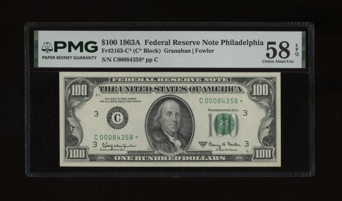 Circulated $100 1963 US Federal Reserve Small Notes for sale | eBay