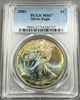 2003 American Silver Eagle S$1 - PCGS MS67 - Rainbow Toned Dual Side