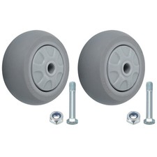 2Pcs 3 Inch Push Cart Wheels TPR Bearings Caster Replacement for Shelf Gray