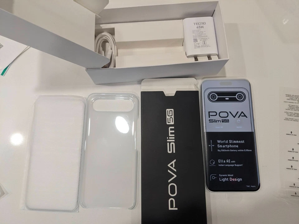 Tecno Pova Slim 5G Smartphone 8GB RAM 128GB Slim White Global Version Unlocked - Image 2 of 4