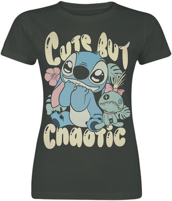 Lilo & Stitch T-Shirt Damen Stitch Cute But Chaotic charcoal