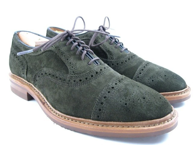 NUEVO Allen Edmonds "STRANDMOK" Puntera Gorra Oxfords 7 E Caza Verde Gamuza (682N) Foto 2 de 4
