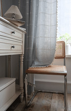Grey 94 Inches Long Boho Curtains Farmhouse Bohemia Linen Curtains for Bedroom