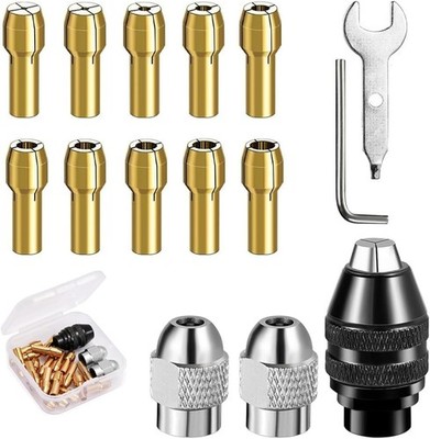 Schlüsselloses Bohrfutter Spannzangen-Set - 15-teilig 0,8-3,2 mm Multi-Bohrfutter-Set für rotierende