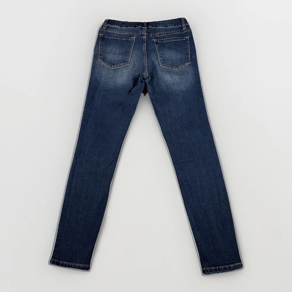 Jean Flying Monkey para mujer talla 29 azul oscuro denim tiro medio elástico tobillo clásico Foto 3 de 4