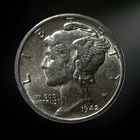 1942 P Philadelphia Mercury Silver Dime About Uncirculated (AU)