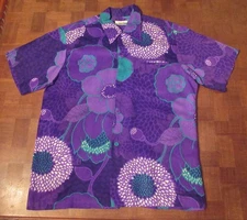 Vtg 60s Penneys Hawaii button-front Hawaiian –made shirt LARGE