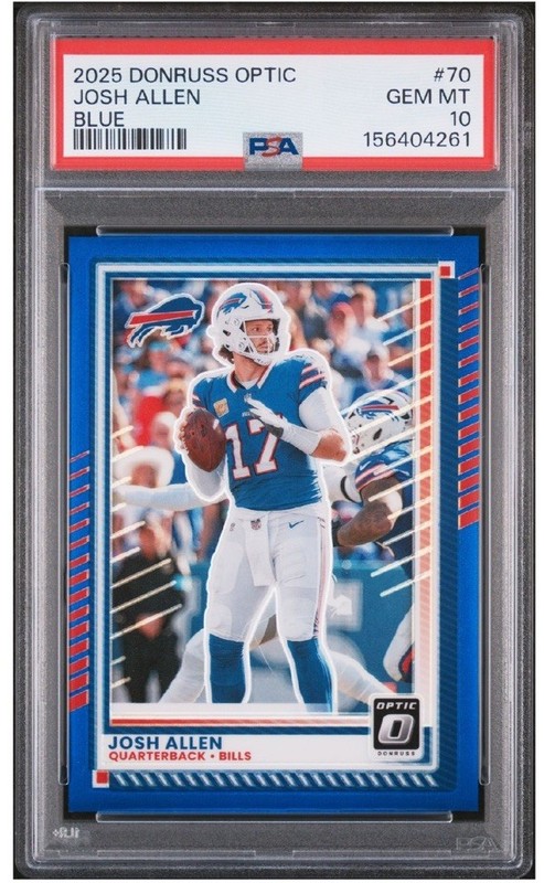2025 PANINI DONRUSS OPTIC 70 JOSH ALLEN BLUE /249 PSA 10