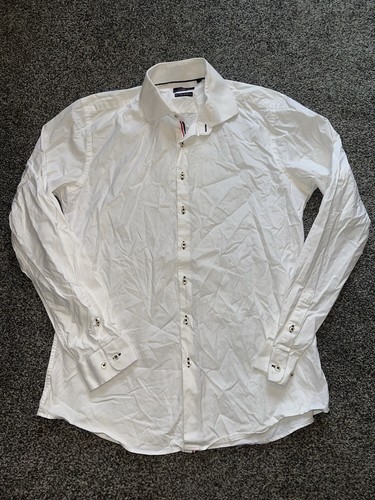 Mens LUC BREVET Shirt, Long Sleeved, Size 40 / 15 3/4, Cotton Blend, Stretch - Picture 1 of 5