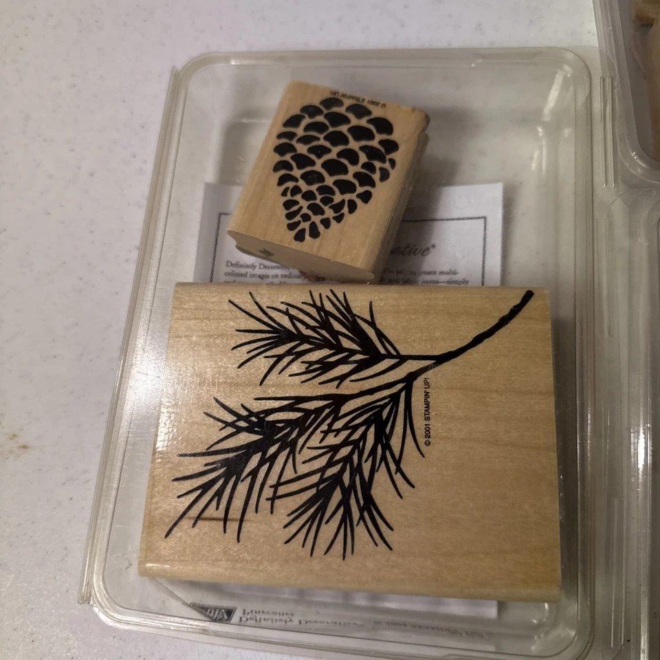 Grande lote de carimbos de madeira e borracha para tinta - Imagem 2 de 4