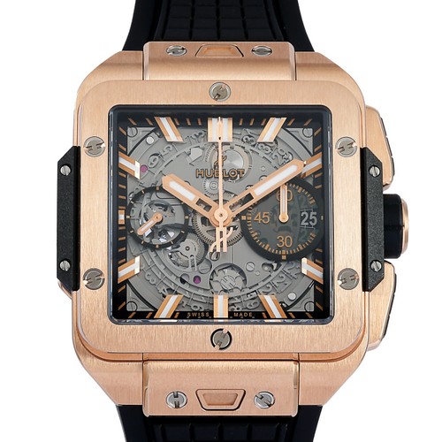 Hublot Square Bang Unico 821.OX.0180.RX Gold 42.0mm Silver Dial #YKW147