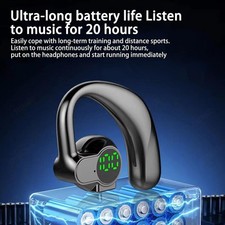 Bluetooth 5.4 Wireless Headphones, Long Battery Life, Single-ear Digital Display
