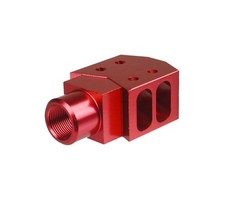Aluminum Red 5/8x24 TPI Tanker Style Muzzle Brake For 308 300BLK 338