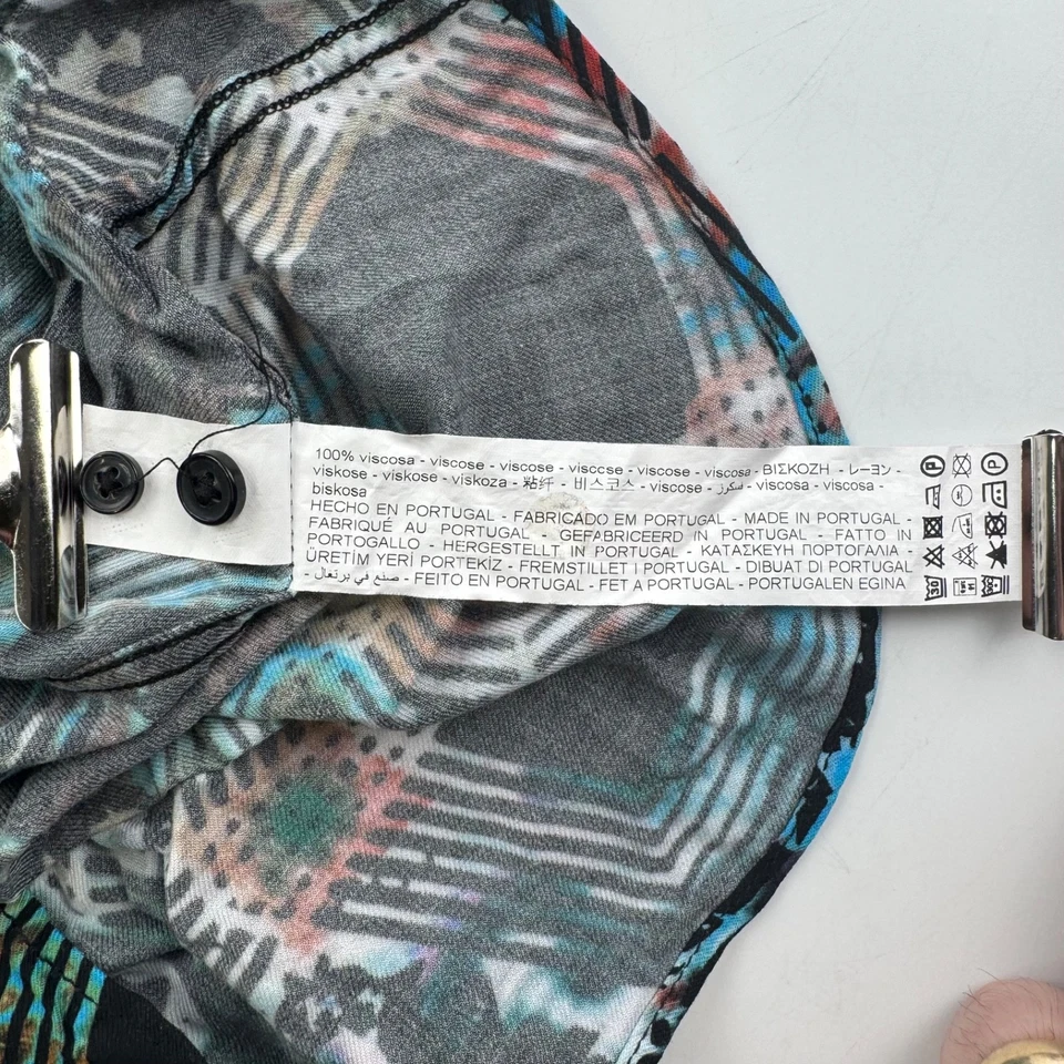 Camisa Zara Para Hombre Mediana Negra Multicolor Calce Ajustado Abstracto Viscosa Abotonada Foto 4 de 4