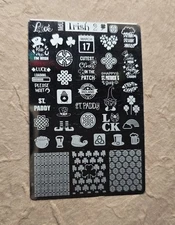 Mundo De Unas MDU Irish 2 Nail Stamp Plate St Patrick's Day Clover Pot Of Gold